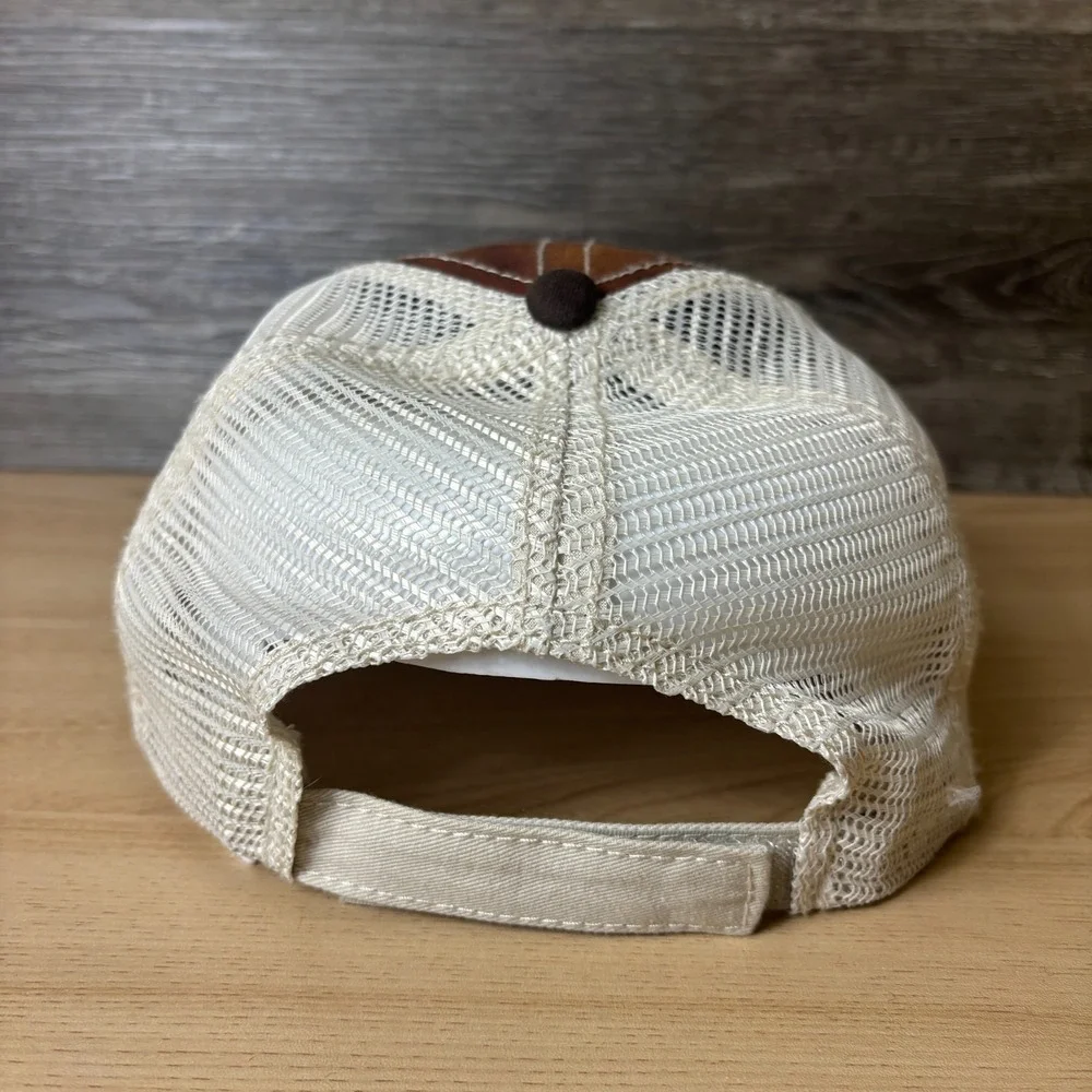 75 Chrome Shop Hat Cap Strap Back Brown Faded Distressed Adjustable